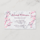 Cherry Blossom Pink Gray Marmor Termin Visitenkarte (Rückseite)