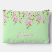 Cherry Blossom Pink & Green Hübsch Custom Zubehörtasche (Vorderseite)