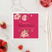 Cherry Blossom Pink grüne Blumenstuhlparty Serviette (Beispiel)