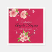 Cherry Blossom Pink grüne Blumenstuhlparty Serviette (Vorderseite)