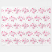 Cherry Blossom Pink Japanisch Sakura Kawaii Fleecedecke (Vorderseite (Horizontal))