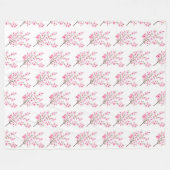 Cherry Blossom Pink Japanisch Sakura Kawaii Fleecedecke (Vorderseite (Horizontal))