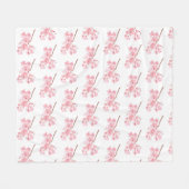 Cherry Blossom Pink Japanische Sakura Kawaii Fleec Fleecedecke (Vorderseite (Horizontal))