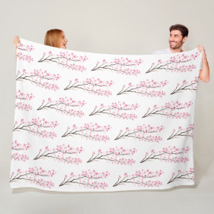 Cherry Blossom Pink Japanische Sakura Kawaii Fleec Fleecedecke