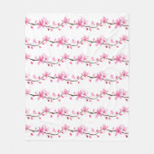 Cherry Blossom Pink Japanische Sakura Kawaii Fleec Fleecedecke (Vorderseite)