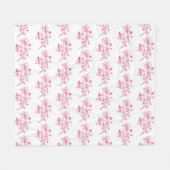 Cherry Blossom Pink Japanische Sakura Kawaii Fleec Fleecedecke (Vorderseite (Horizontal))