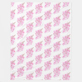 Cherry Blossom Pink Japanische Sakura Kawaii Fleec Fleecedecke (Vorderseite)