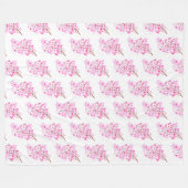 Cherry Blossom Pink Japanische Sakura Kawaii Fleec Fleecedecke (Vorderseite (Horizontal))