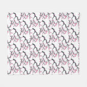 Cherry Blossom Pink Japanische Sakura Kawaii Fleec Fleecedecke (Vorderseite (Horizontal))
