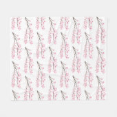 Cherry Blossom Pink Japanische Sakura Kawaii Fleec Fleecedecke (Vorderseite (Horizontal))