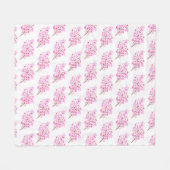 Cherry Blossom Pink Japanische Sakura Kawaii Fleec Fleecedecke (Vorderseite (Horizontal))