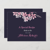 Cherry Blossom Pink Marine Brautparty Rezept Postkarte (Vorne/Hinten)