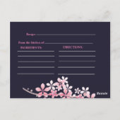 Cherry Blossom Pink Marine Brautparty Rezept Postkarte (Rückseite)