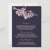 Cherry Blossom Pink Marine Hochzeitsinformation Ga Einladung (Vorderseite)