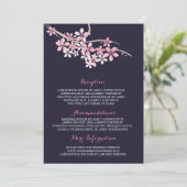 Cherry Blossom Pink Marine Hochzeitsinformation Ga Einladung (Stehend Vorderseite)