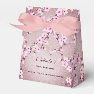Cherry Blossom Pink Mauve Glitzer Custom Geburtsta Geschenkschachtel