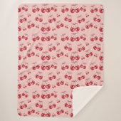 Cherry Blossom Pink Pattern Sherpa Fleece Blanket Sherpadecke (Vorderseite)