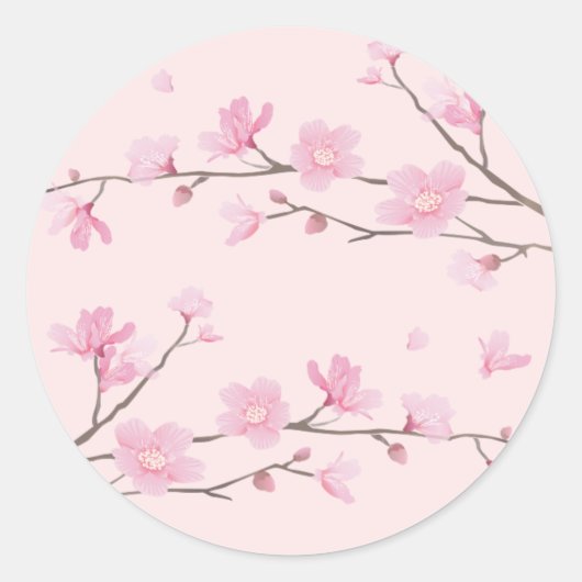 Cherry Blossom - Pink Runder Aufkleber (Vorderseite)