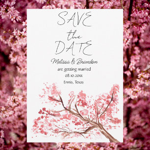 Cherry Blossom Pink Rustikale Hochzeit Einladung