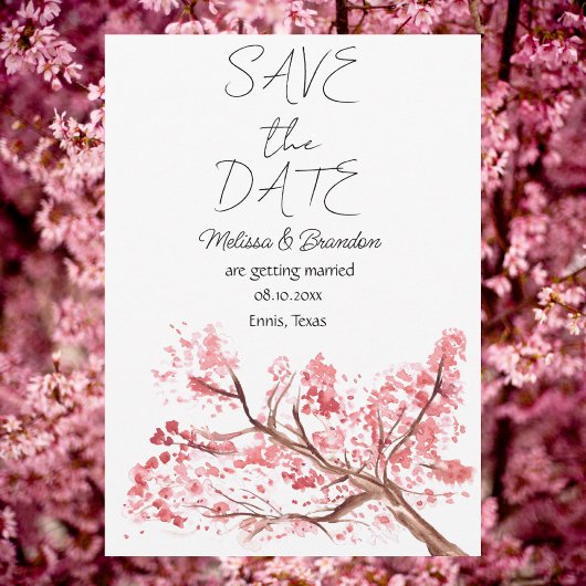 Cherry Blossom Pink Rustikale Hochzeit Einladung
