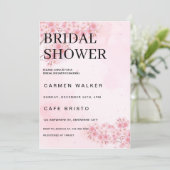 Cherry Blossom Pink Sakura Brautparty Einladung (Stehend Vorderseite)