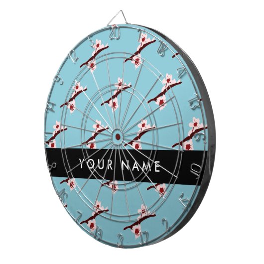 Cherry Blossom, Pink Sakura, Ihr Name Dartscheibe (Vorderseite rechts)