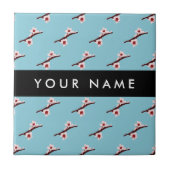 Cherry Blossom, Pink Sakura, Ihr Name Fliese (Vorderseite)