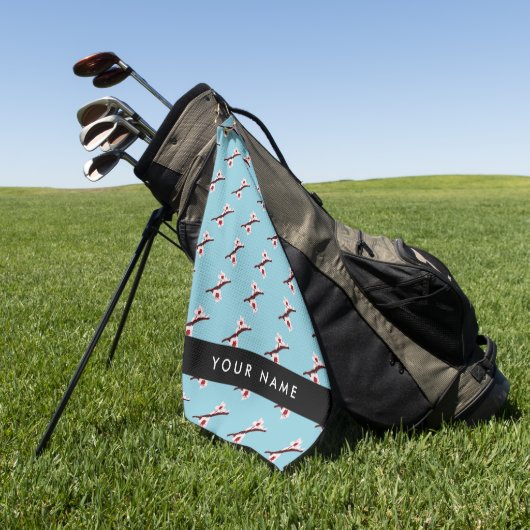 Cherry Blossom, Pink Sakura, Ihr Name Golfhandtuch (Gras)