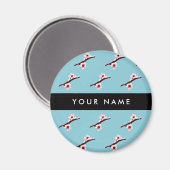 Cherry Blossom, Pink Sakura, Ihr Name Magnet (Vorderseite/Rückseite)