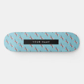 Cherry Blossom, Pink Sakura, Ihr Name Skateboard (Horizontal)