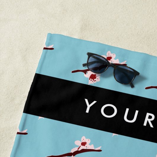 Cherry Blossom, Pink Sakura, Ihr Name Strandtuch (Beispiel)
