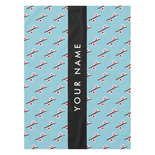 Cherry Blossom, Pink Sakura, Ihr Name Tischdecke (Vorderseite)