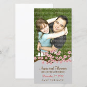 Cherry Blossom Pink Silver Save the Date Foto (Vorne/Hinten)
