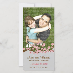 Cherry Blossom Pink Silver Save the Date Foto