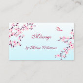 Cherry Blossom Pink Türkis Danke, dass Sie Rabatt Visitenkarte (Rückseite)