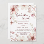 Cherry Blossom Pink und White Bridal Brunch Einladung (Vorne/Hinten)