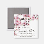 Cherry Blossom Pink Wedding Save the Date Magnete Magnet (Vorderseite/Rückseite)