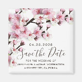 Cherry Blossom Pink Wedding Save the Date Magnete Magnet (Vorne)