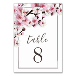 Cherry Blossom Pink Wedding Tischnummer Cards