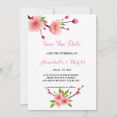 Cherry Blossom Pink Weiß Save the Date (Vorderseite)