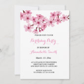 Cherry Blossom Pink Weiße Blumenpartei Einladung (Vorderseite)