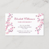 Cherry Blossom Pink Weiße Verabredungskarte Visitenkarte (Rückseite)