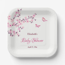 Cherry Blossom Pink White Baby Dusche