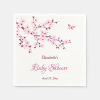Cherry Blossom Pink White Baby Dusche