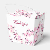 Cherry Blossom Pink White Custom Wedding Geschenkschachtel (Rückseite)