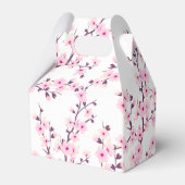 Cherry Blossom Pink White Custom Wedding Geschenkschachtel (Rückseite)