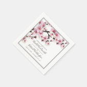 Cherry Blossom Pink White Elegante Hochzeit Napkin Serviette (Ecke)