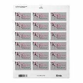 Cherry Blossom Pink White flora Adressenschild Adressaufkleber (Vorne)