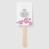 Cherry Blossom Pink White Flora Hochzeitsprogramm Fächer (Rückseite)
