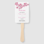 Cherry Blossom Pink White Flora Hochzeitsprogramm Fächer (Vorderseite)